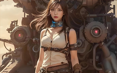 今日美圖：機(jī)甲風(fēng)少女戰(zhàn)士NX7亮相！全息櫻花下的賽博薔薇覺醒