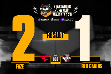 布達(dá)佩斯Major第一階段：FaZe 2-1 RED Canids，frozen關(guān)鍵三殺帶隊(duì)晉級(jí)生死戰(zhàn)
